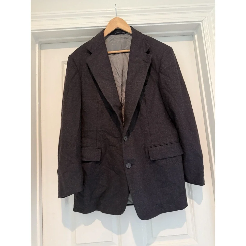 Vintage 90s Polo Ralph Lauren Blazer USA Union Made Gray Wool Sport Coat Mens‎